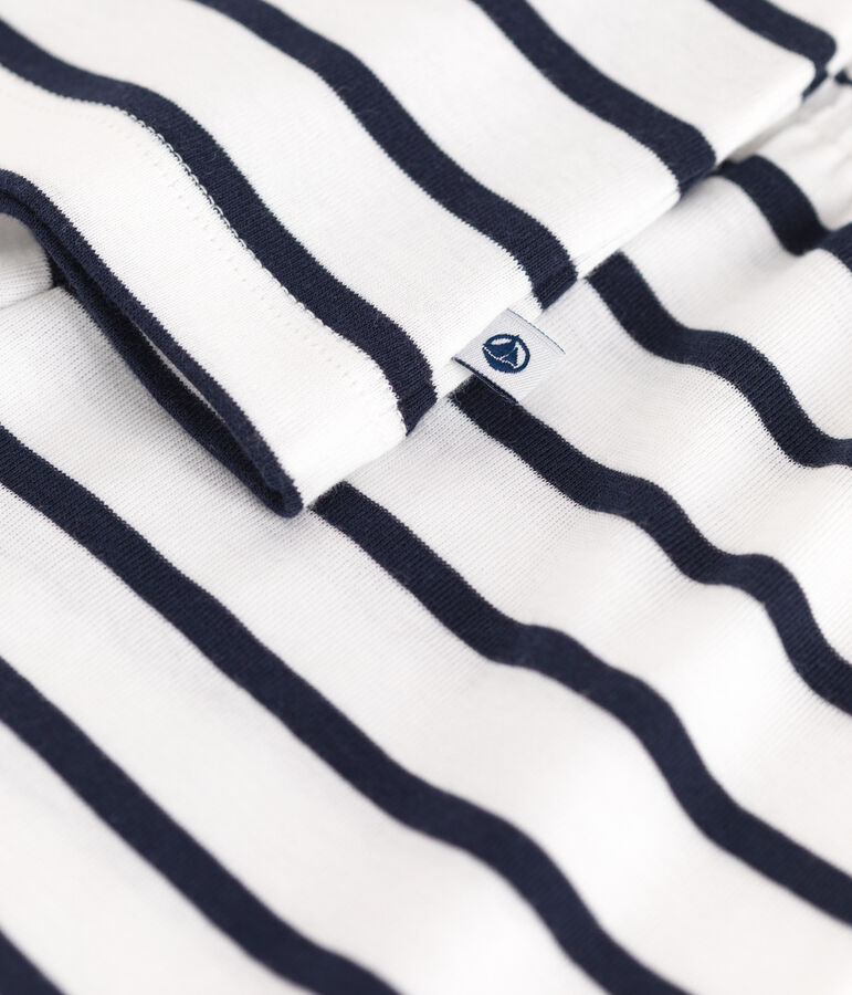 Pigiama corto con canotta in cotone a righe bambino bianco/blu