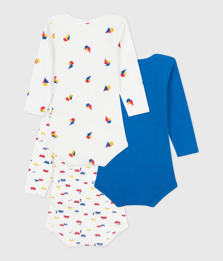 Set di body a maniche lunghe in cotone con stampa neonato multicolore