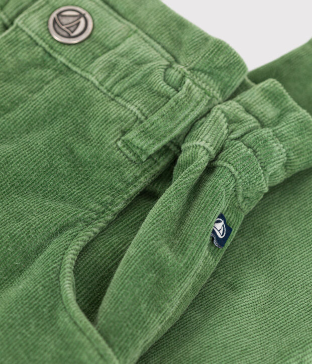 Pantaloni in velluto bambina verde