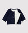 Cardigan bebè a stelline in tubique trapuntato di cotone biologico blu SMOKING