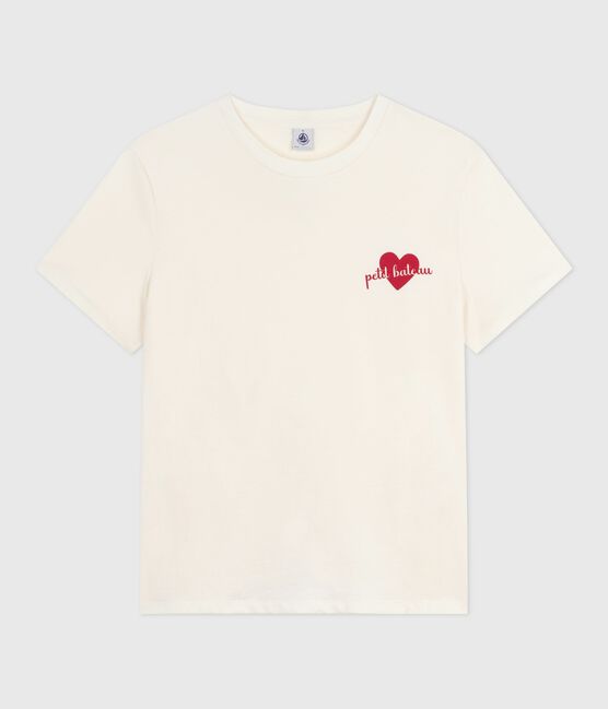 T-shirt a maniche corte e dal taglio dritto in cotone donna ecru MILK