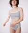 Brassière donna in misto cotone ed elastan a righe bianco MARSHMALLOW/blu SMOKING