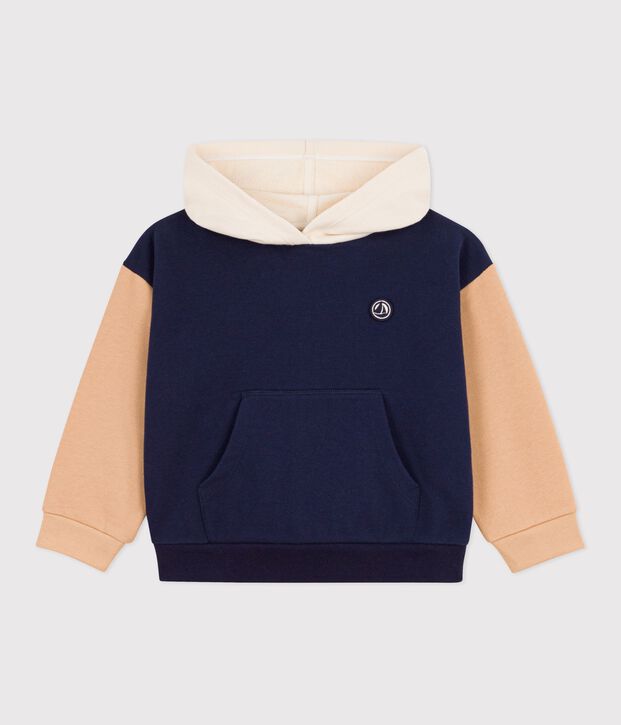 Felpa con cappuccio bambino blu/multicolore
