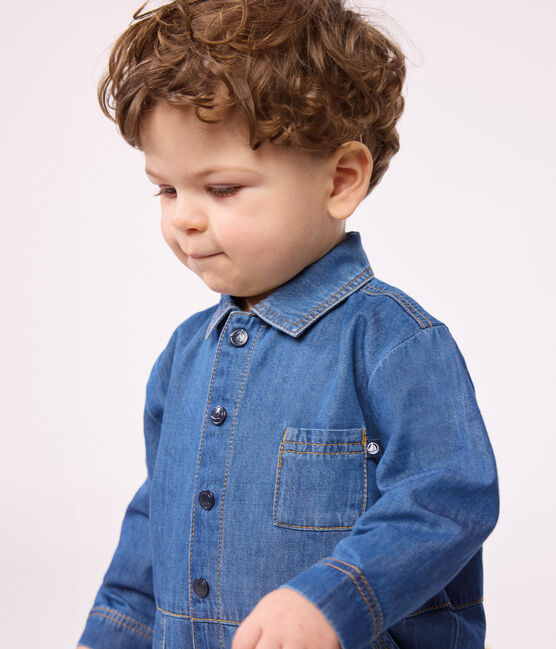 Tutina lunga bebè in denim blu DENIM CLAIR