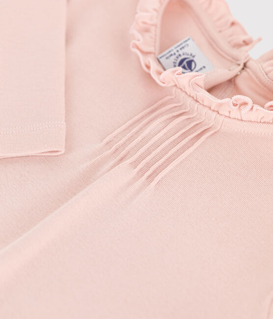 T-shirt maniche lunghe in cotone bambina rosa SALINE