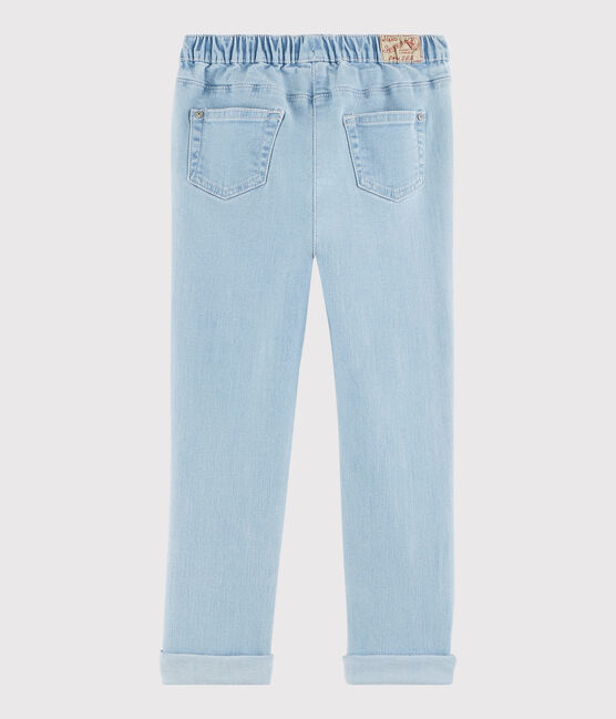 Pantaloni slim in molleton bambina blu DENIM TRES CLAIR NÂ°5