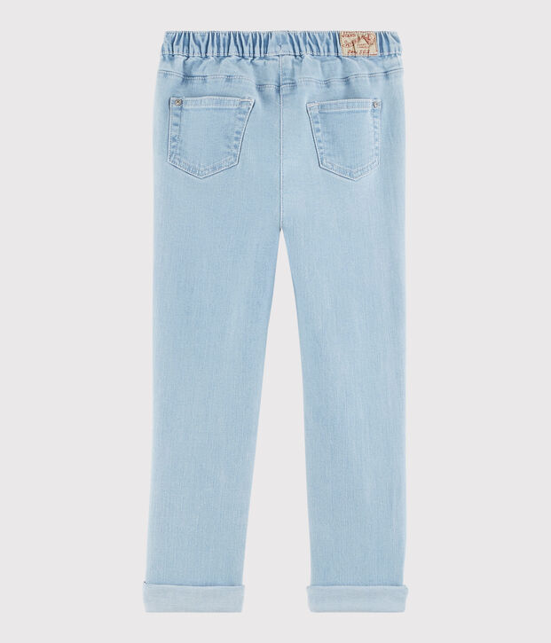 Pantaloni slim in molleton bambina blu