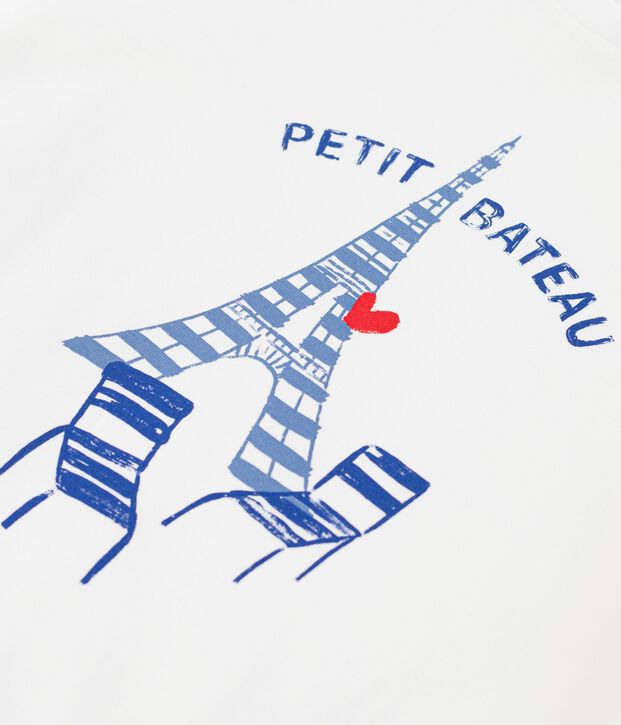 T-shirt a maniche corte con stampa bambino bianco