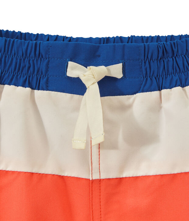 Boxer da bagno tricolore arancione/bianco/blu