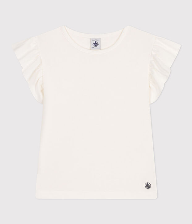 T-shirt bambina in cotone bianco
