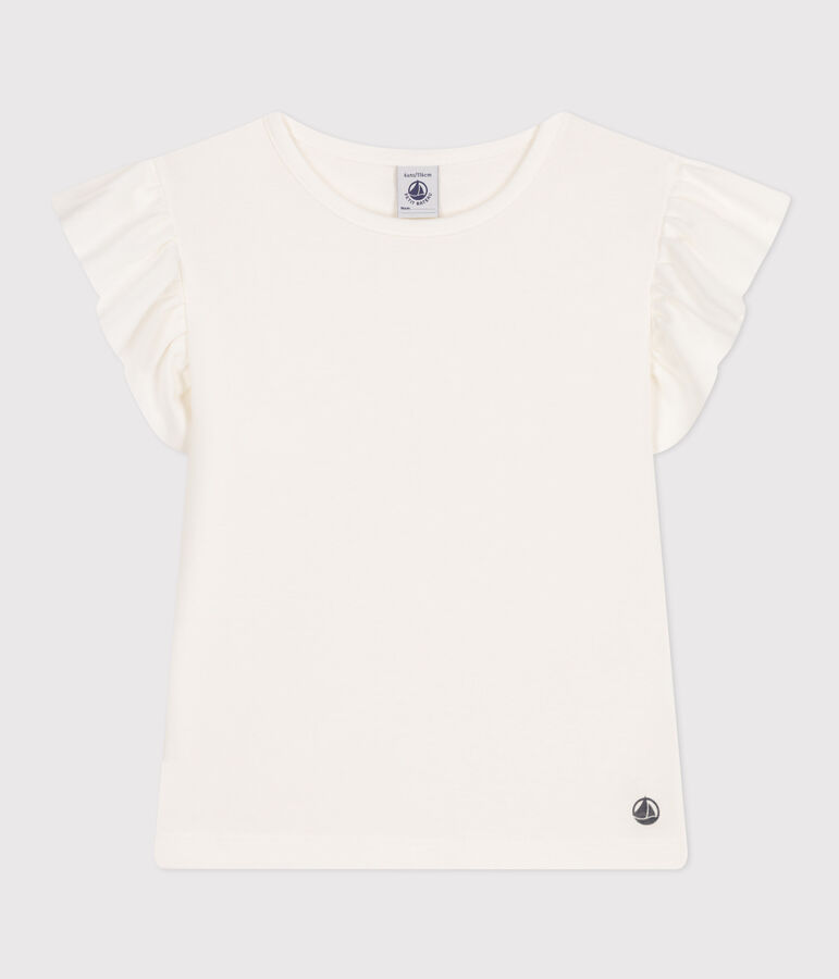 T-shirt bambina in cotone bianco