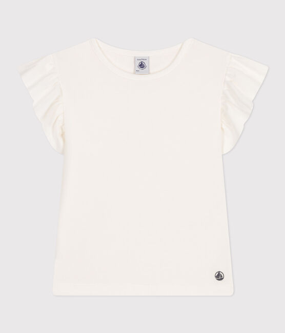 T-shirt bambina in cotone bianco MARSHMALLOW
