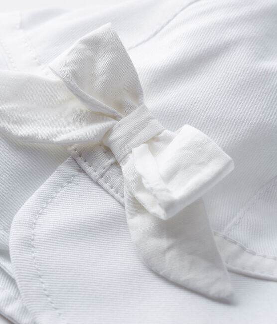 Cappellina in twill bebè bambina bianco MARSHMALLOW