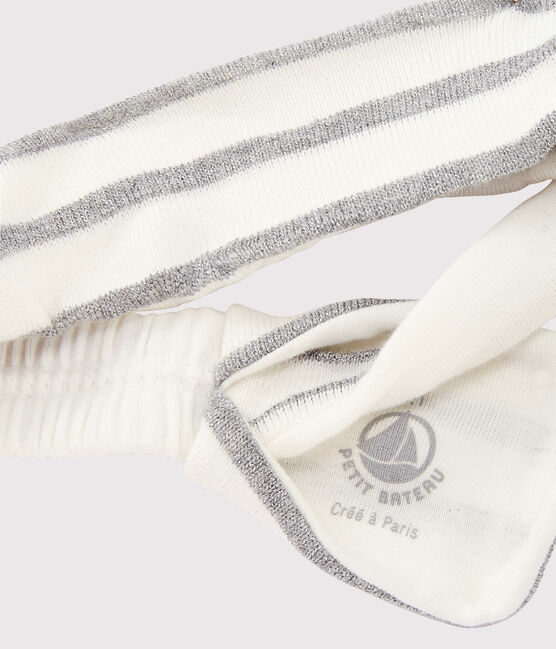 Fascia bebè femmina a righe bianco MARSHMALLOW/grigio ARGENT