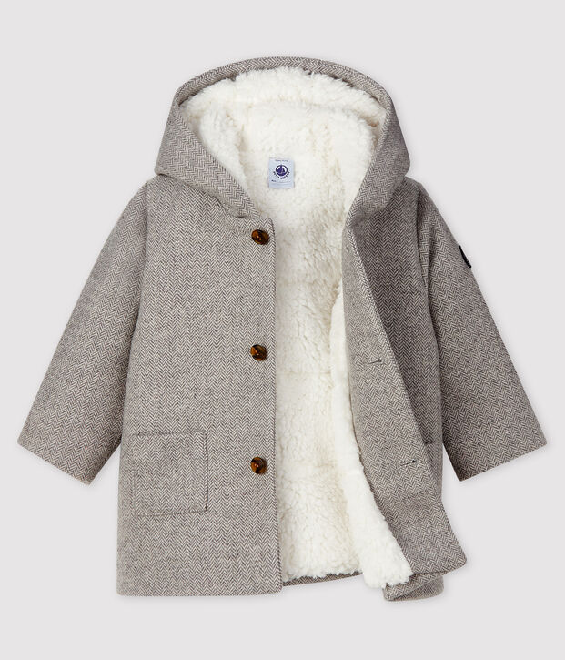 Cappotto beb&egrave; maschio in lana grigio
