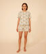Pigiama donna con pantaloncini e t-shirt in cotone con motivo floreale