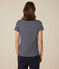 T-shirt LE DROIT girocollo in cotone Donna blu SMOKING/bianco MARSHMALLOW