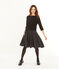 Abito bi-materiale a maniche lunghe donna nero NOIR