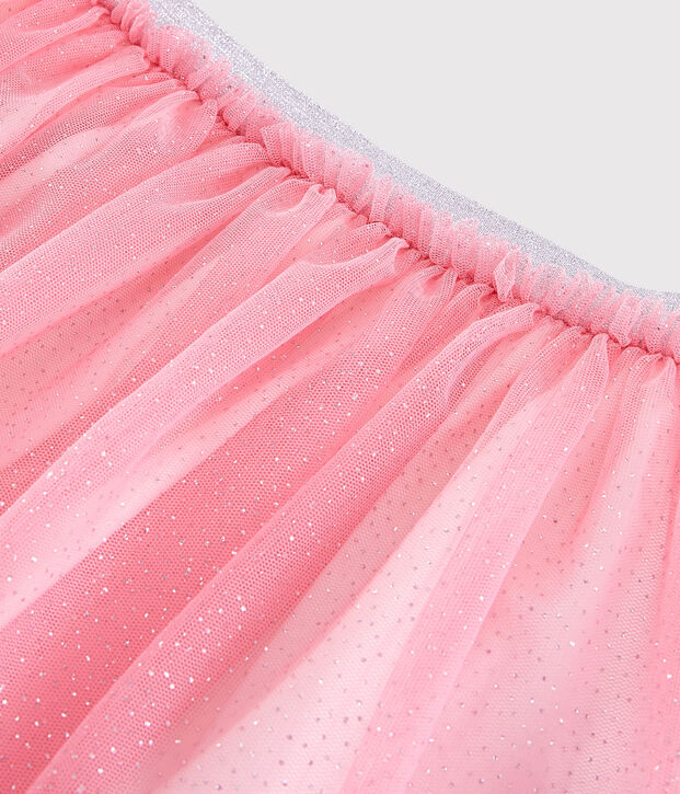 Gonna in tulle con paillettes bambina rosa/grigio