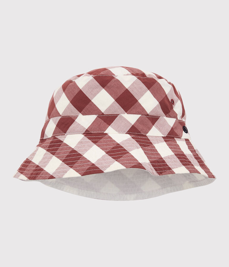 Bob in popeline bambina marrone/ecru