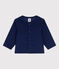 Camicia a manica lunga bebè maschio in velluto finissimo BLEU FONCE