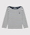 Marinière bambina/bambino in cotone bianco MARSHMALLOW/blu SMOKING
