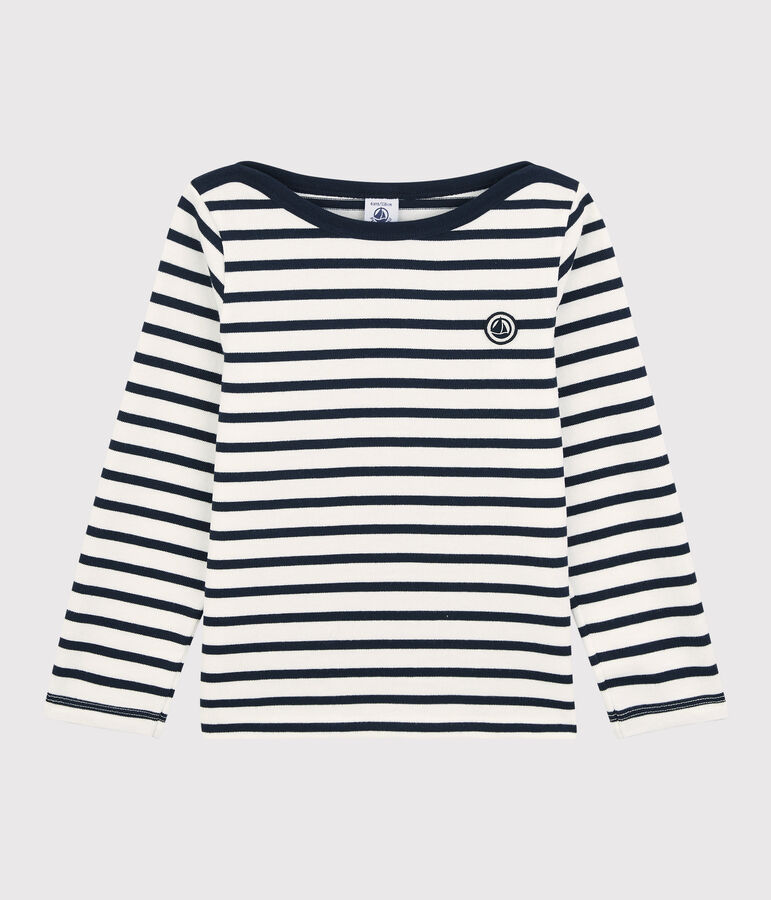 Marini&egrave;re bambina/bambino in cotone bianco/blu