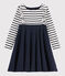 Abito maniche lunghe bambina bianco MARSHMALLOW/blu SMOKING