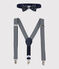 Set bretelle e apillon bambino blu SMOKING/bianco MARSHMALLOW
