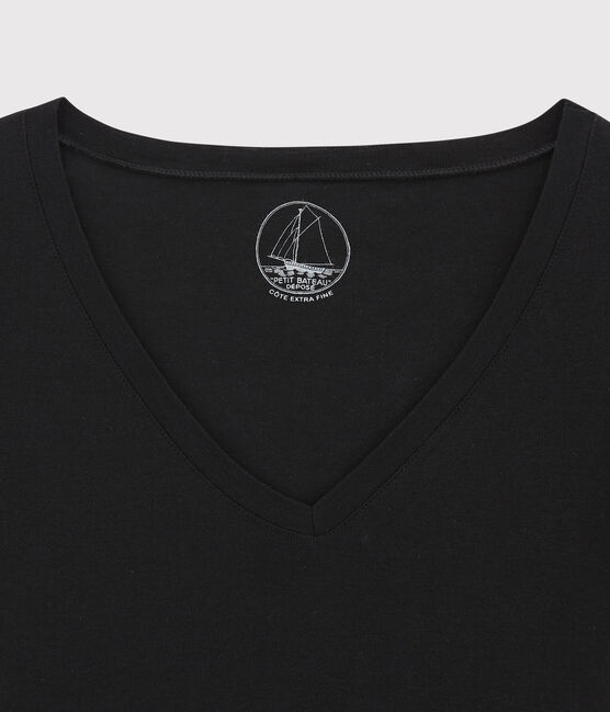T-shirt a costine leggera Donna nero NOIR