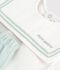 Completo neonato 2 pezzi in misto cotone/lino con top con colletto alla marinara bianco/blu