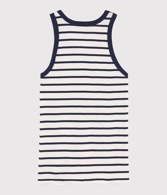 Canottiera iconica in cotone a righe Donna bianco MARSHMALLOW/blu SMOKING