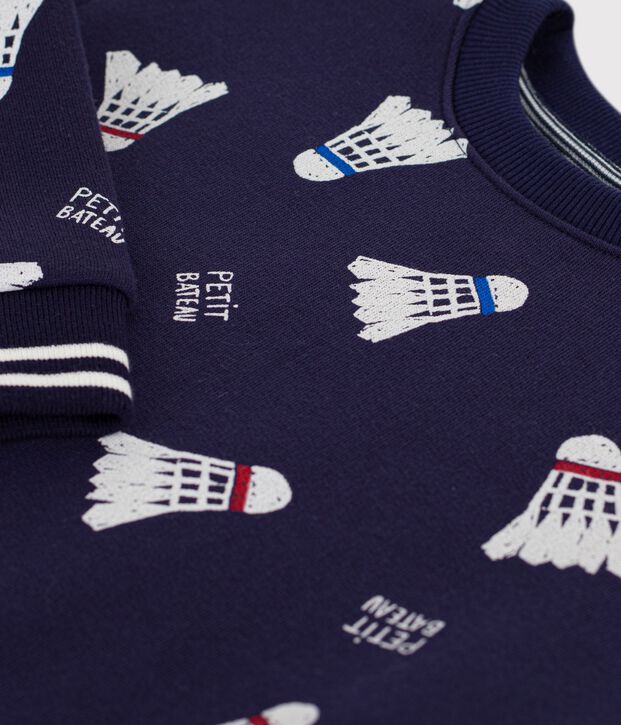 Felpa in cotone stampato bambino blu/multicolore