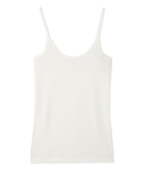 Camicia a bretelle donna in cotone leggero bianco Lait