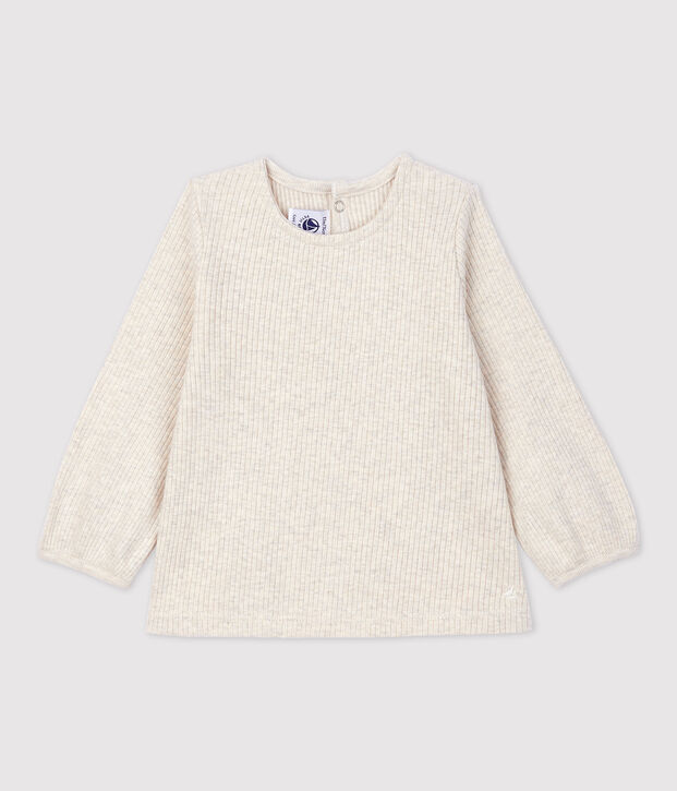 Blusa in cotone beb&egrave;. beige