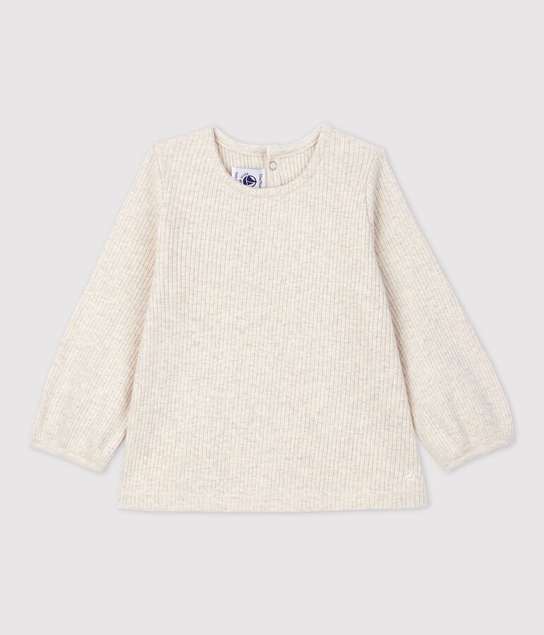 Blusa in cotone beb&egrave;. beige