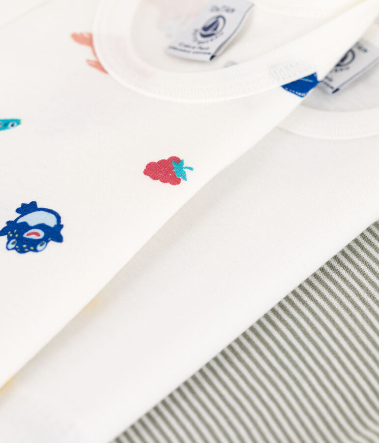 Confezione da 3 body a canottiera in cotone con animali marini multicolore