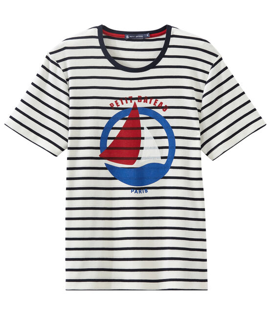 Tee-shirt unisex bianco MARSHMALLOW/blu SMOKING