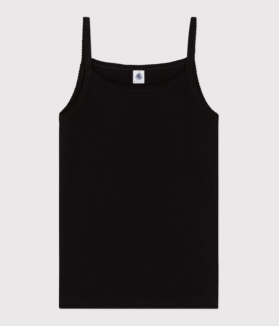 Canotta in cotone tinta unita donna nero NOIR