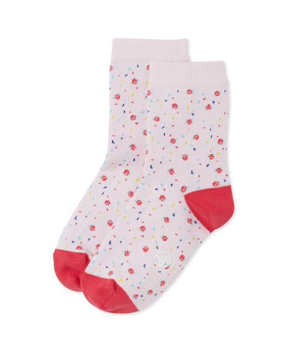 Calze bambina fiorate rosa/multicolore
