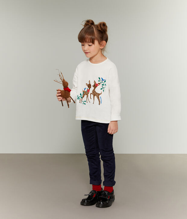 T-shirt serigrafata bambina bianco