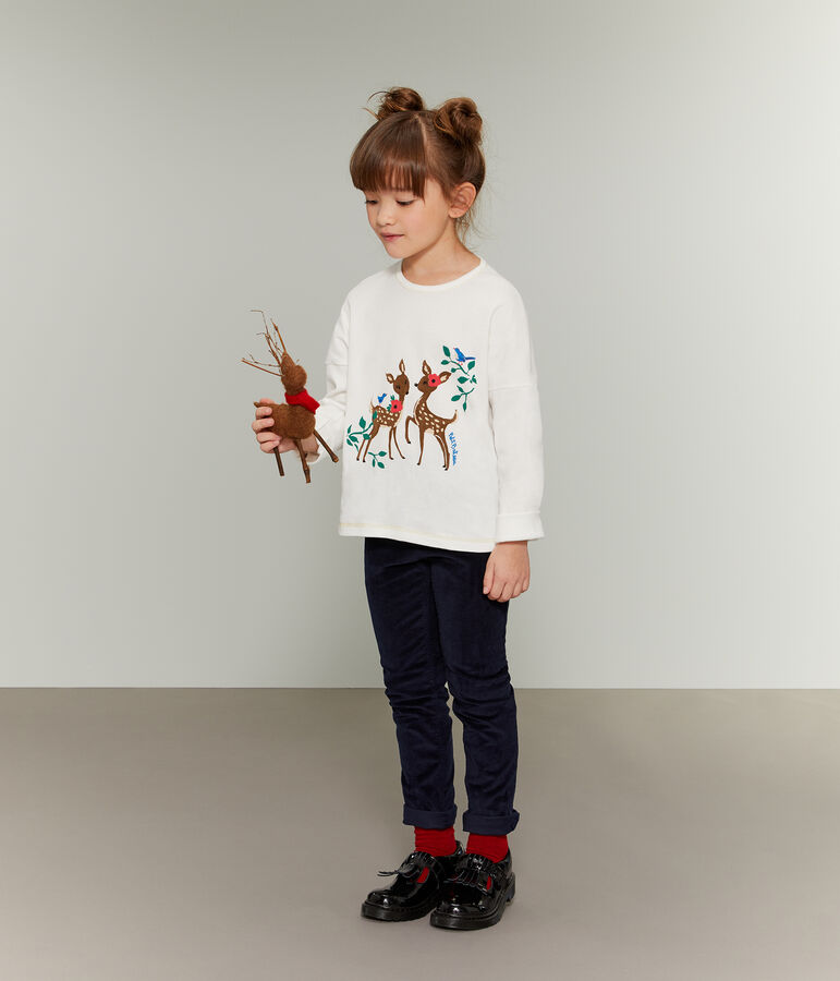 T-shirt serigrafata bambina bianco MARSHMALLOW