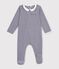 Pigiama in cotone con stampa a righe neonato blu/bianco
