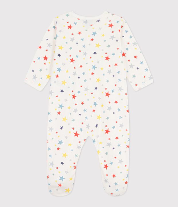 Pigiama in cotone con stelle stampate neonato bianco/multicolore