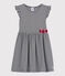 Abito manica corta in cotone bambina blu SMOKING/bianco MARSHMALLOW