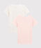 Confezione da 2 t-shirt maniche corte pois multicolore bambina in cotone biologico variante 1