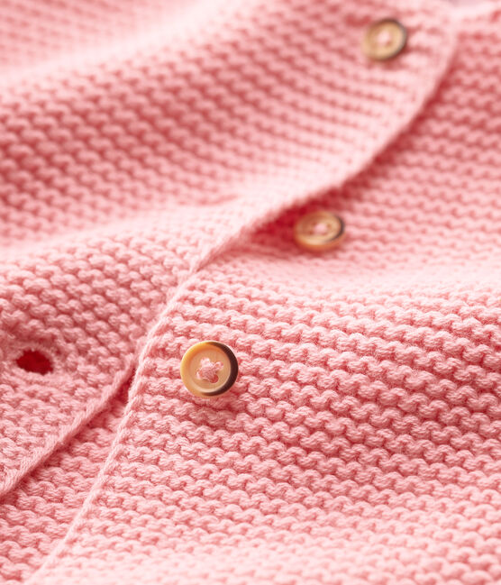 Cardigan in lana e cotone bebè. rosa CHARME