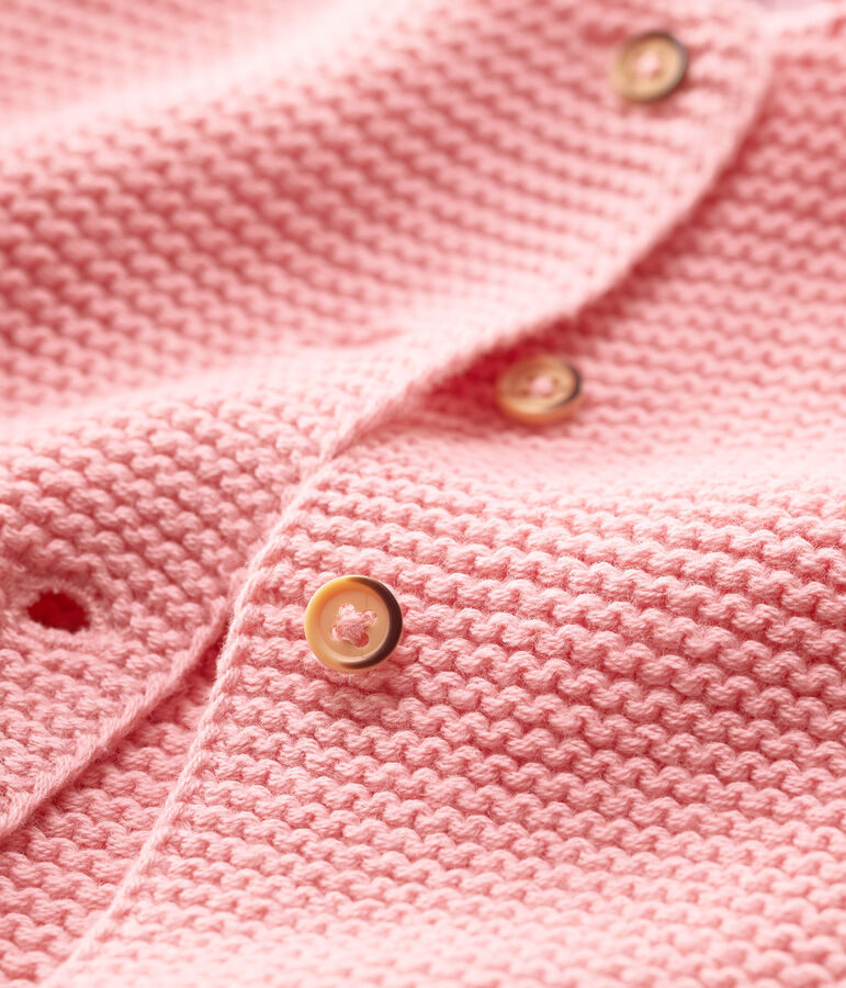Cardigan in lana e cotone beb&egrave;. rosa