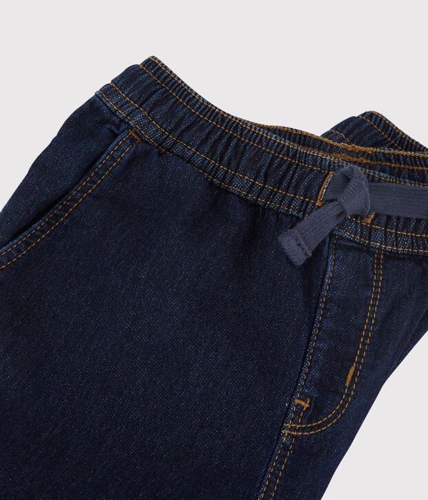 Pantalone regular bambino in denim scuro blu
