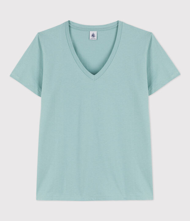 T-shirt LE DROIT in cotone con scollo a V Donna verde